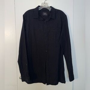 Globe Men’s Black Button-Up Shirt White Speckled Small